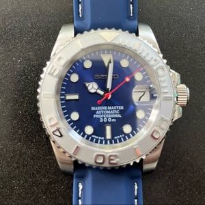 Mens Seiko 40mm automatic mod. Excellent condition blue on blue